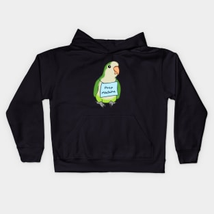 poop machine - greeen monk parakeet Kids Hoodie